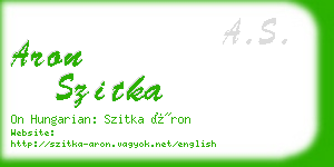 aron szitka business card